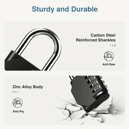 10 Pack 4-Digit Padlocks Outdoor Waterproof Combination Lock-for Locker, Fence, Toolbox