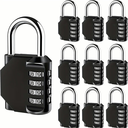 10 Pack 4-Digit Padlocks Outdoor Waterproof Combination Lock-for Locker, Fence, Toolbox