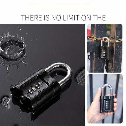 Outdoor Heavy Duty Combination Padlock, 4 Digit Padlock For Home, School, Garage, Fences