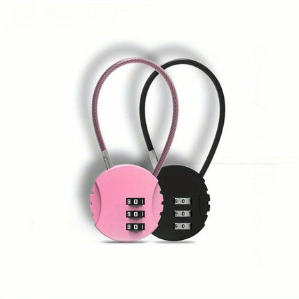 2pcs Round Wire Rope Combination Lock For Backpacks, Suitcases, Mini Combination Lock