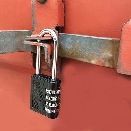 Heavy-Duty 4-Digit Combination Padlock No Assembly Required, Multi-Purpose Security Lock