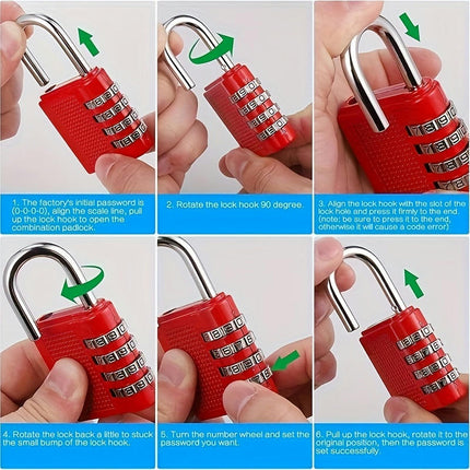 4 Digit Combination Padlock,Waterproof Padlock For Locker,Combination Luggage Lock