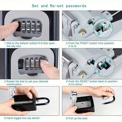 Wall Mounted Combination Key Box Code Box With Combination Lock Key Box