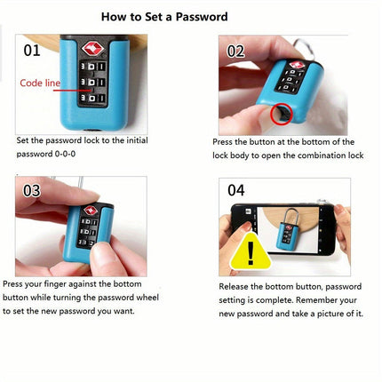 3 Digit Combination Lock, TSA Luggage Locks, Password Padlock For Travel Suitcase, Lockers