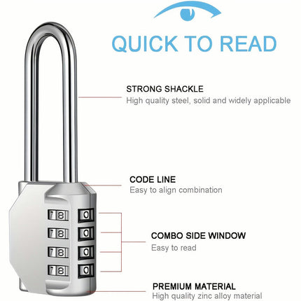 4-digit Password Lock,Outdoor Waterproof Padlock, Suitable for Storage Cabinets