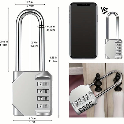 4-digit Password Lock,Outdoor Waterproof Padlock, Suitable for Storage Cabinets