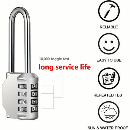 4-digit Password Lock,Outdoor Waterproof Padlock, Suitable for Storage Cabinets