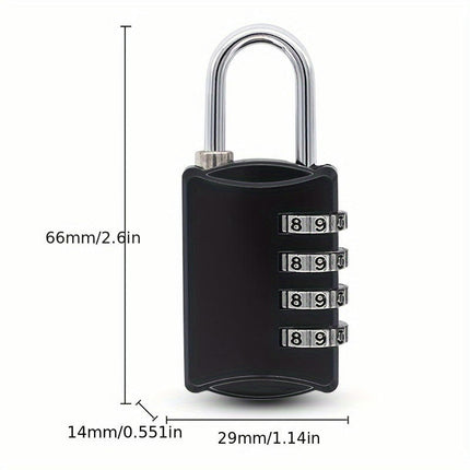 4pcs Padlock With Number Code, 4-digit Combination Lock, Combination Lock, Locker Lock