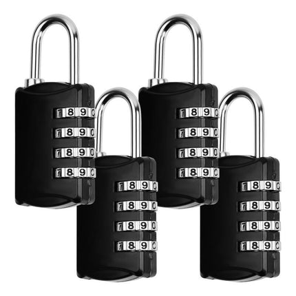 4pcs Padlock With Number Code, 4-digit Combination Lock, Combination Lock, Locker Lock