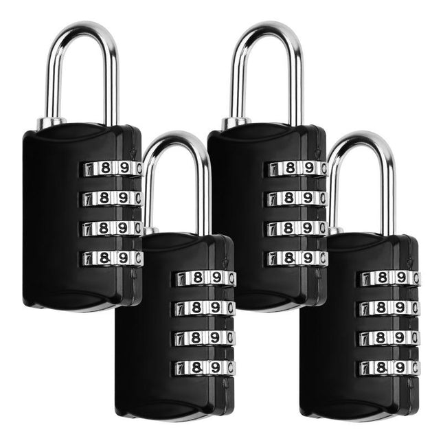 4pcs Padlock With Number Code, 4-digit Combination Lock, Combination Lock, Locker Lock