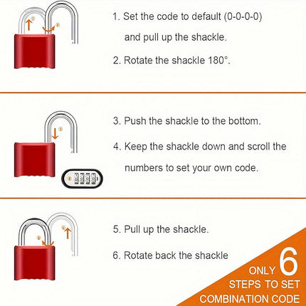 Combination Lock 4 Digit Heavy Duty Outdoor Waterproof Padlock For Schools, Gates,Lockers