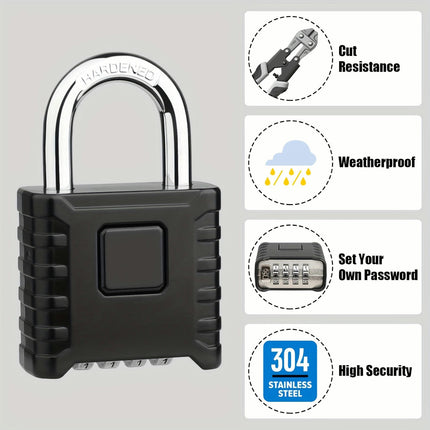 2 pieces Heavy Duty Combination Padlock,Outdoor Padlock For Lockers, Home, School, Garage