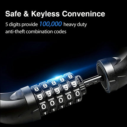 Bike Chain Lock, 5 Digit Combination Heavy Duty Anti Theft Bicycle Chain Lock