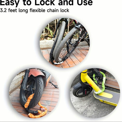 Bike Chain Lock, 5 Digit Combination Heavy Duty Anti Theft Bicycle Chain Lock