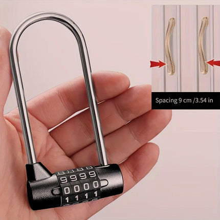 5-Digit Combination Lock, Extra Long Hardened Steel Shackle, Resettable Code Padlock for Lockers