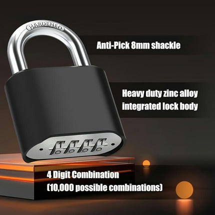 Outdoor Combination Padlock, [Design Of Password] Weatherproof Resettable Combination Padlock