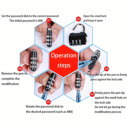 6pcs Luggage Lock, Padlock with Password Requirement, Digital Door Cabinet