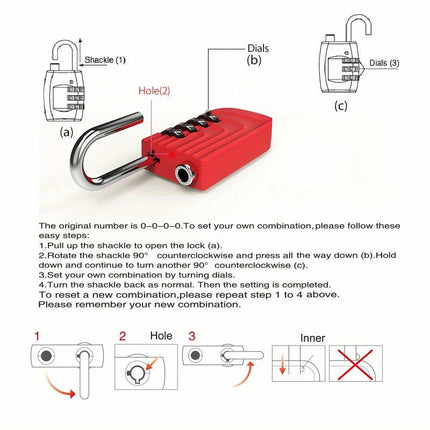 Creative Combination Padlocks with Wave Pattern, Uncharged for Luggage, Gym Lockers