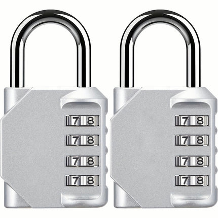 2 Pack Combination Lock 4 Digit Locker Lock Outdoor Waterproof Padlock for Lockers