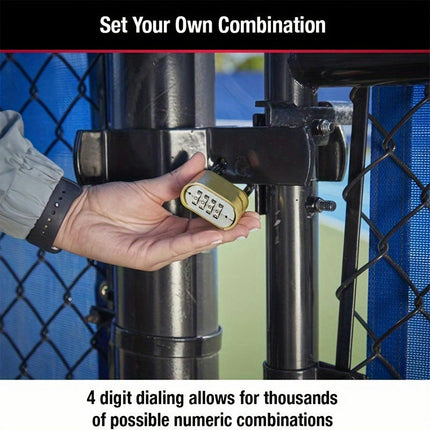 Combination Lock-Padlock-Brass Finish with Steel Shackle-4 Digit Combo Lock