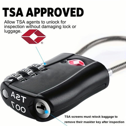 (2 Packs) TSA Approved Luggage Combination Locks, Combination Padlock With Alloy Body Lock