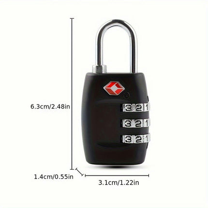 Tsa-Approved Alloy Combination Lock - Perfect For Travel Bags, Suitcases, Lockers & Bikes