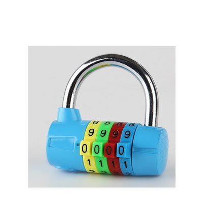 4-Digit Combination Padlock, Colourful Dials Security Password Lock For Locker Travel Suitcase