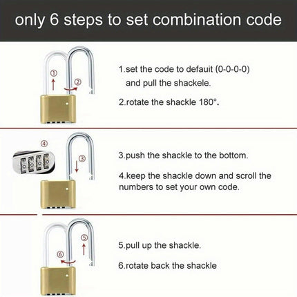 4 Digit Combination Lock Heavy Duty Outdoor Waterproof Padlock for Gates, Yards, Fences