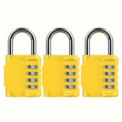 3-Piece Combination Lock 4-Digit Locker Outdoor Waterproof Padlock Suitable for Lockers