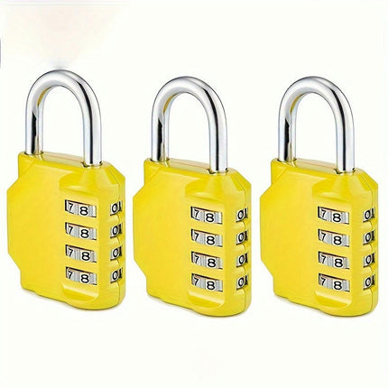 3-Piece Combination Lock 4-Digit Locker Outdoor Waterproof Padlock Suitable for Lockers