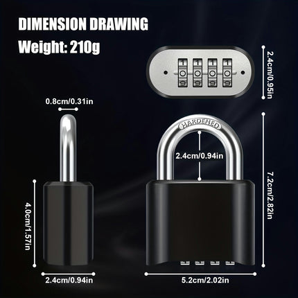 Heavy Duty Combination Padlocks Outdoor 4 Digit Code Locker Padlock For Garage, Home, School, Gate