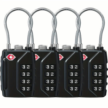 Cable Locks with Re-Settable Combination And Alloy Body - Suitable for Luggage, School Lockers