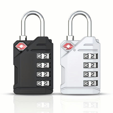 TSA Accepted Heavy Duty Big Combination Luggage Padlock(2Pack, Silver+Black)