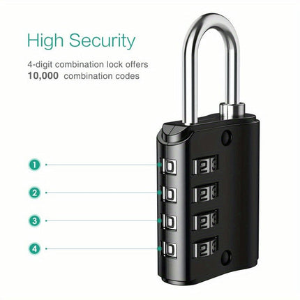 2-Pack 4-Digit Combination Padlocks,Waterproof Security Padlock for Gym, Trunk, Safely Code Lock