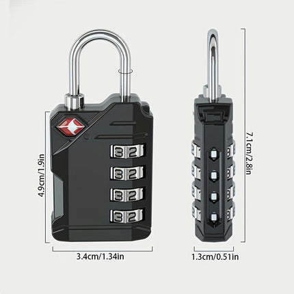 TSA Accepted Heavy Duty Big Combination Luggage Padlock(2Pack, Silver+Black)