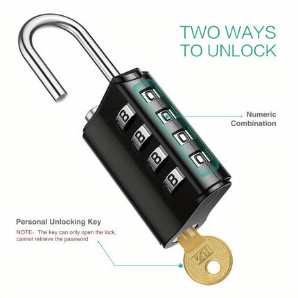 2-Pack 4-Digit Combination Padlocks,Waterproof Security Padlock for Gym, Trunk, Safely Code Lock