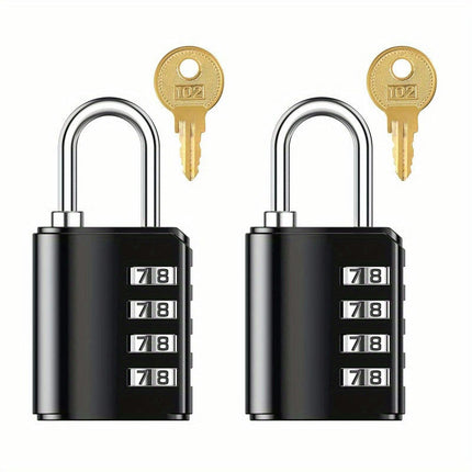 2-Pack 4-Digit Combination Padlocks,Waterproof Security Padlock for Gym, Trunk, Safely Code Lock