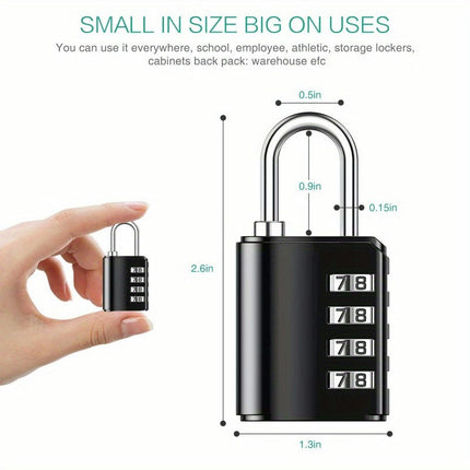 2-Pack 4-Digit Combination Padlocks,Waterproof Security Padlock for Gym, Trunk, Safely Code Lock