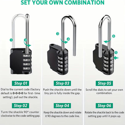 Combination Lock, 4 Digit Combination Padlock, For Athletic Lockers, Fences, Toolboxes, Boxes