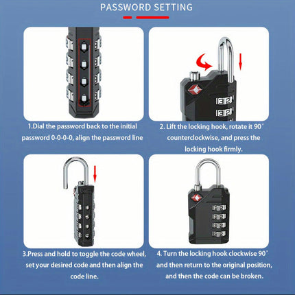 TSA Lock Combination Lock Travel Luggage Lock Wire Padlock Customs Padlock