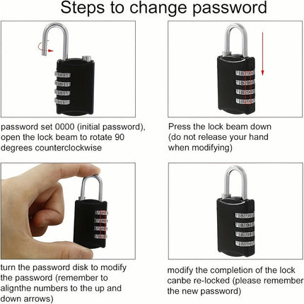 6 Pcs Small Combination Luggage Locks, 4-Digit Combination Lock Mini Travel Password Lock