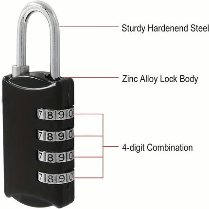 6 Pcs Small Combination Luggage Locks, 4-Digit Combination Lock Mini Travel Password Lock