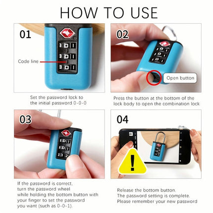 Combination Lock, 3 Digit Combination Padlock, For Athletic Lockers, Fences, Toolboxes, Boxes