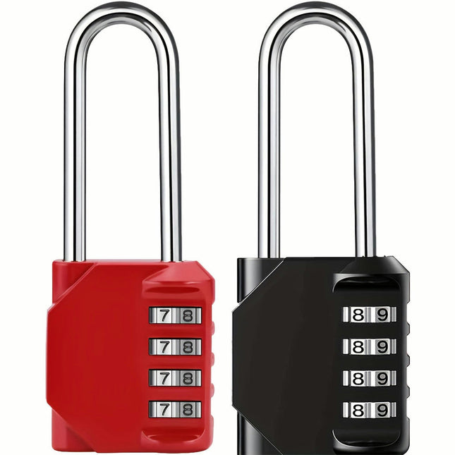 Combination Padlock for Lockers, Heavy Duty Code Padlocks,Long Shackle Resettable Pad Lock