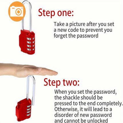 Combination Padlock for Lockers, Heavy Duty Code Padlocks,Long Shackle Resettable Pad Lock