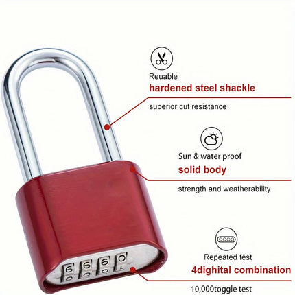 Combination Padlock Waterproof Rustproof Anti-theft Travel Locker Bookbag Gym Home Gate