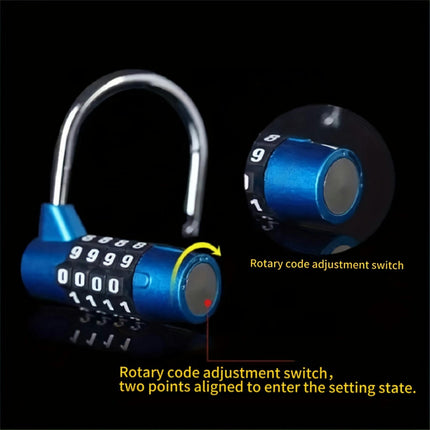 Multifunctional Combination 4 Digit Security Padlock Gym Locker Door Padlock