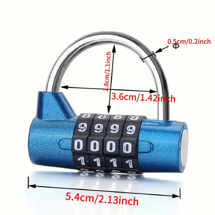 Multifunctional Combination 4 Digit Security Padlock Gym Locker Door Padlock