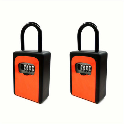 Key Lock Box, [2 Pack] Wall Mounted Key Safe Box  With Removable Shackle For Indoor Outdoor