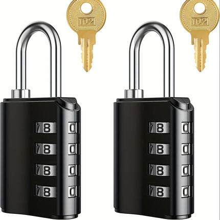 Weatherproof Combination Padlock With Key, Outdoor Combination Lock, 4 Digit Gym Locker Lock